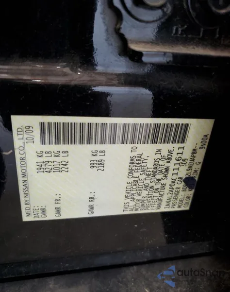 2010 Nissan Altima Base из США, поврежденный, VIN 1N4AL2AP0AC111611